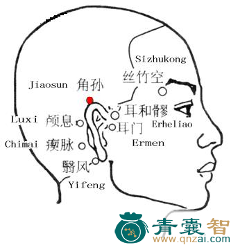 角孙穴的主治功效位置图解-青囊智